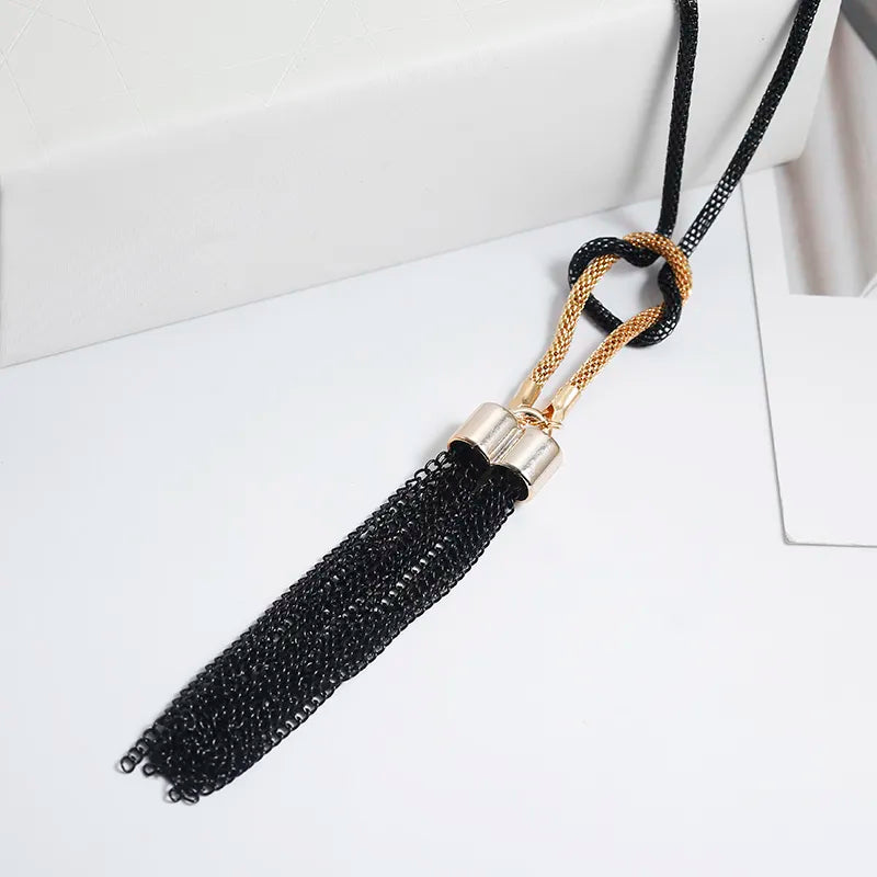 2023 New Arrival Female Pendant Necklace Tassel Long Winter Sweater Chain Necklace Women Necklaces Wholesale Sales - Giftcare