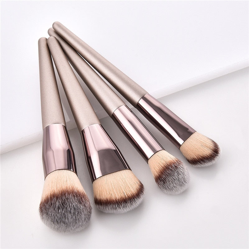 4/10pcs Champagne makeup brushes set for cosmetic foundation powder - Giftcare
