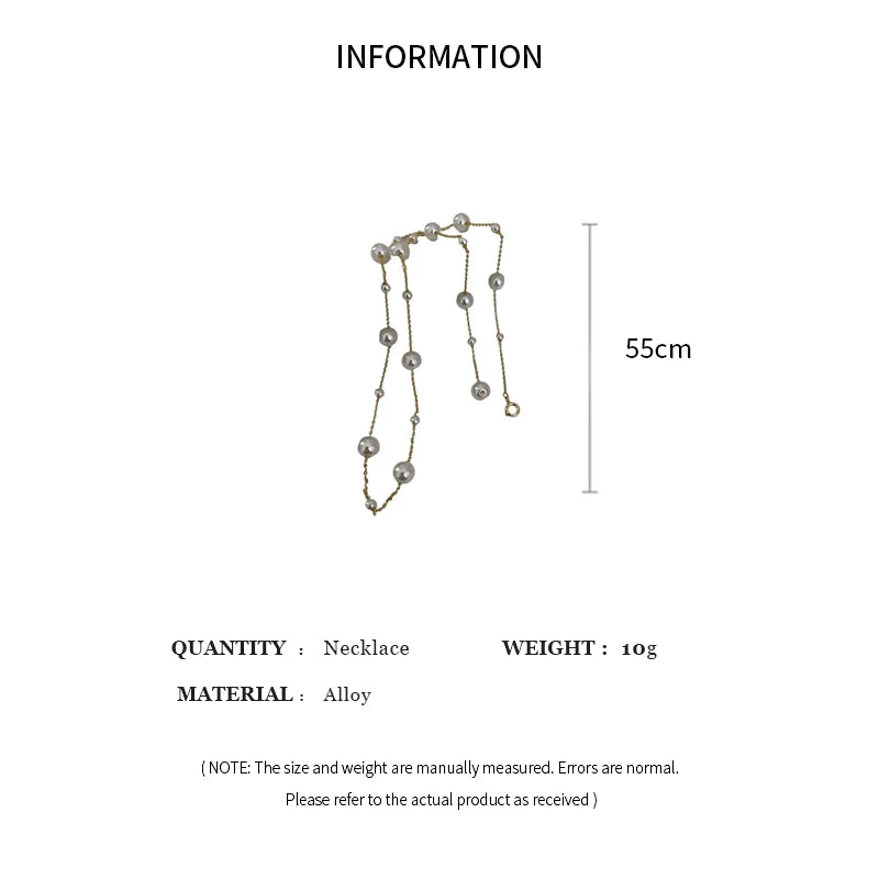 Imitation Pearls Long Chain Necklace for Women