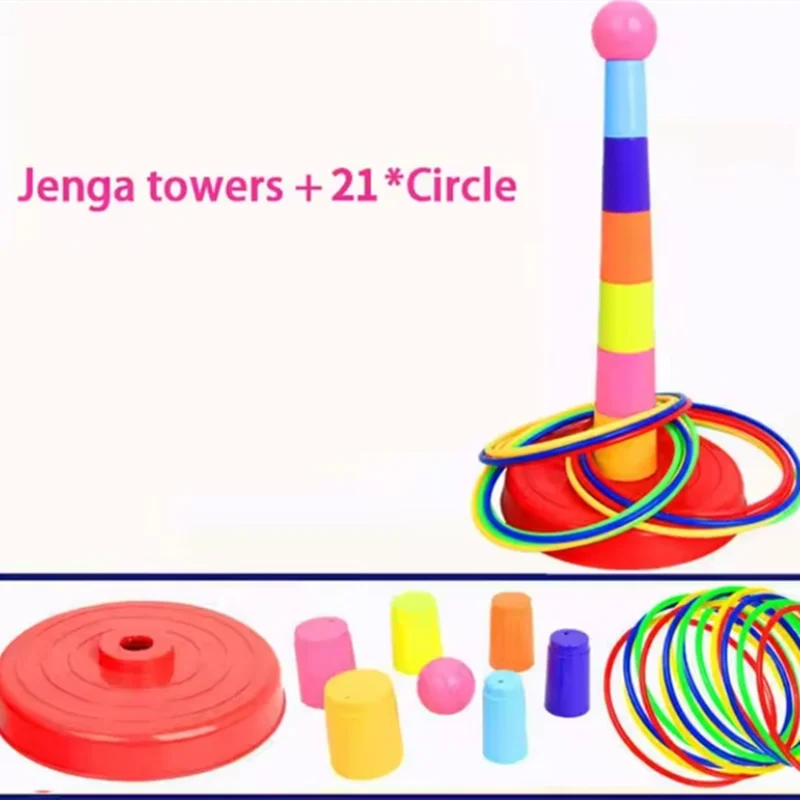 Children Throw Circle Game Ferrule Stacked Toys Fun Indoor Outdoor Parent-Child Interactive Circle Layers Early Education Gift