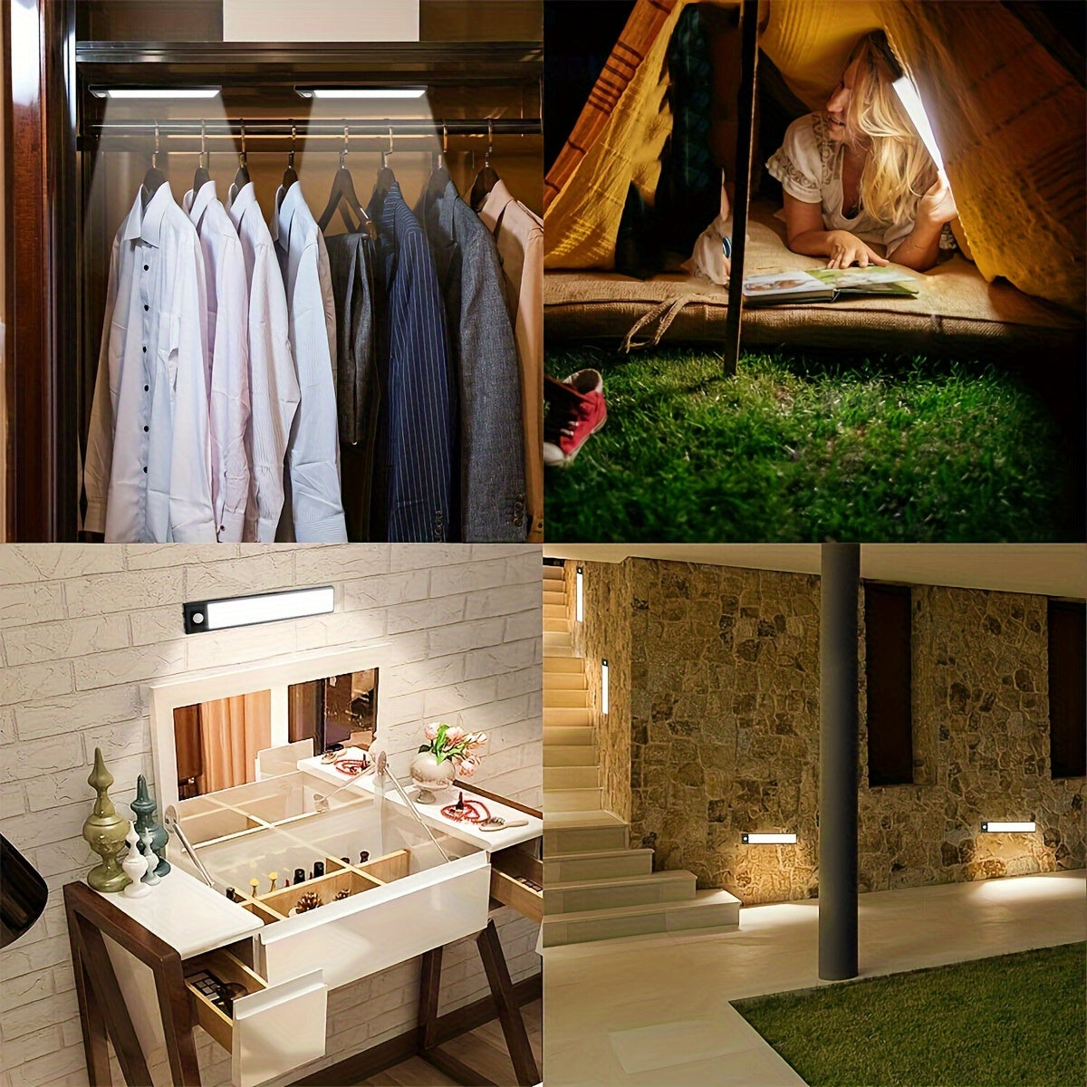 SmartSense LED Night Light - Super Slim, Motion Sensor, USB Rechargeable, Automatic On/Off, Versatile for Under Cabinets, Wardrobes, Bedrooms, Kitchens - Perfect for Home Lighting