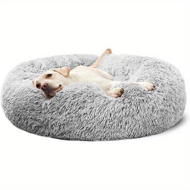 Dog Bed, Round Donut Cuddler Warming Cozy Soft Bed, Faux Fur Plush Cushion Bed For Small Medium Dogs And Cats