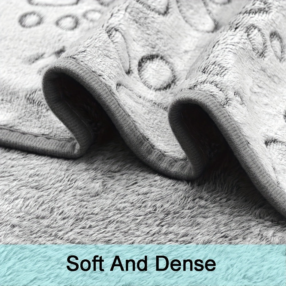 1pc Soft Pet Puppy Blanket, Cute Paw Printed Blanket For Dogs