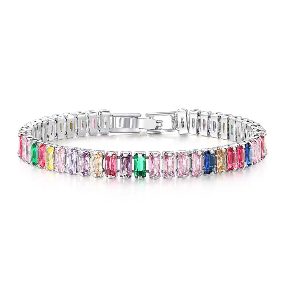 Womens European And American Hip-hop Crystal Bracelet With Polka-dot Zircon Embellishments