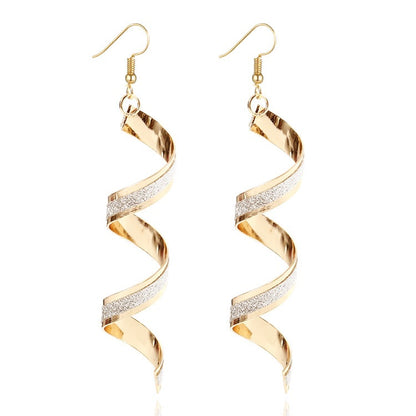 European And American-style Matte All-match Spiral Geometric Earrings AliExpress Bestseller Matte Earrings
