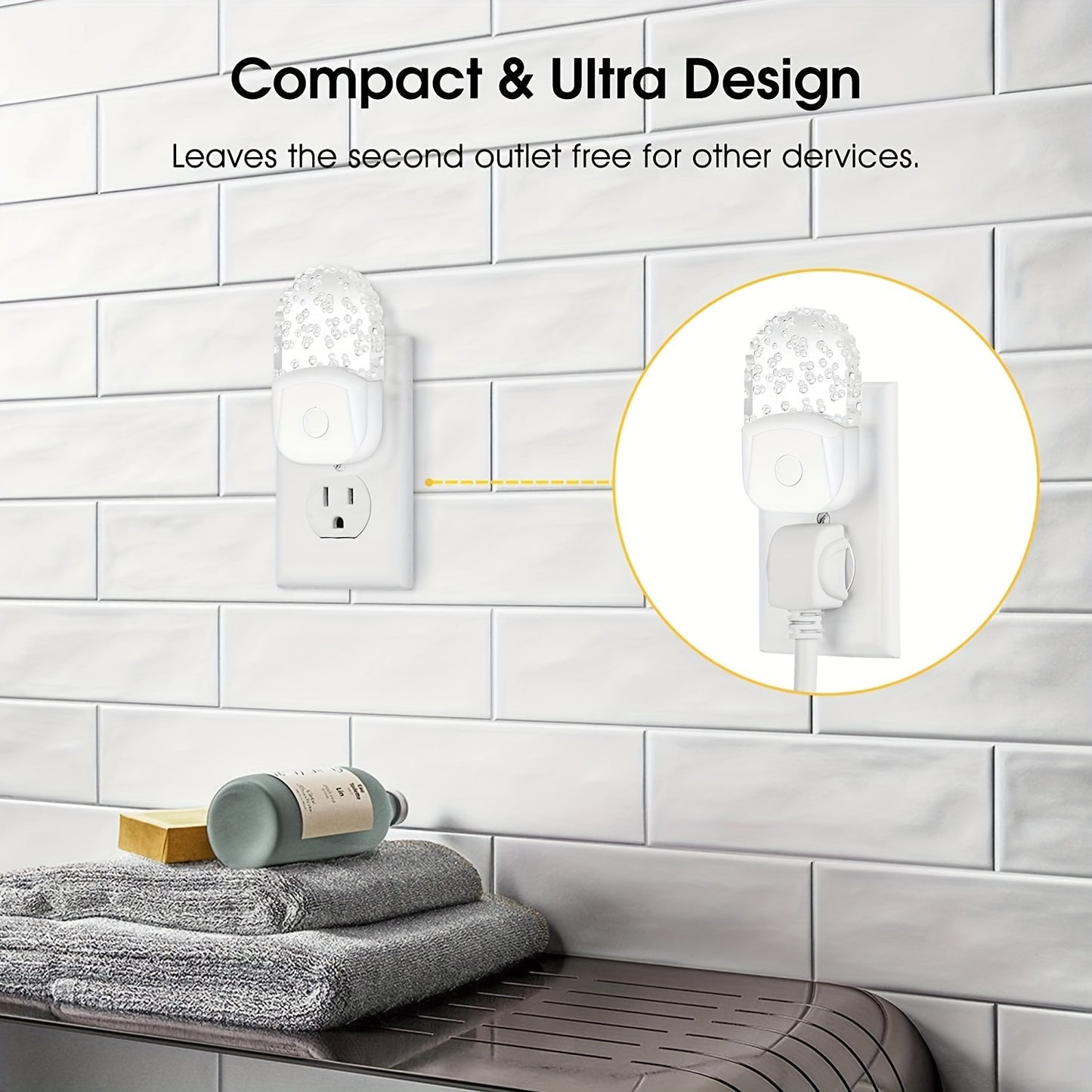 2pcs Night Lights Plug Into Wall, LED Night Light, 8-Color Changing RGB Night Light With Dusk To Dawn Sensor, RGB Mode Nightlight Christmas Gifts