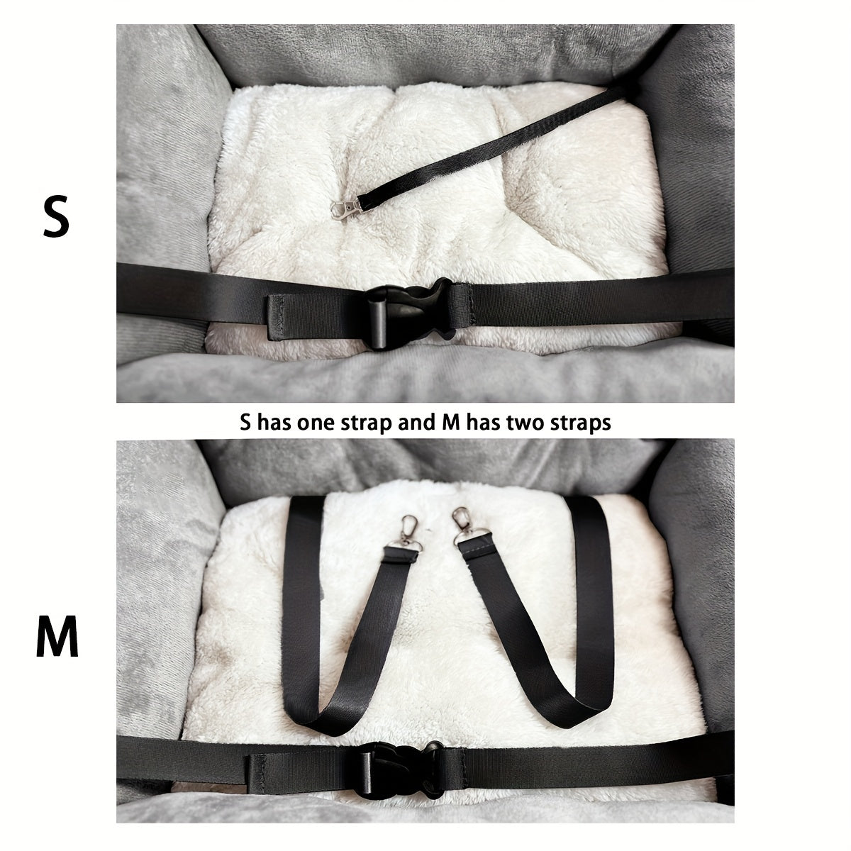 Car Seat for Cats and Small Dogs - Soft Gray Pet Carrier with Adjustable Straps, Ergonomic Design for Safe Travel, Secure Fit for Vehicles, Pet Carrier Seat, Vehicle Pet Rest, Comfortable Pet Seat, Secure Pet Rest