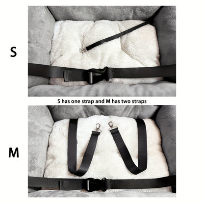 Car Seat for Cats and Small Dogs - Soft Gray Pet Carrier with Adjustable Straps, Ergonomic Design for Safe Travel, Secure Fit for Vehicles, Pet Carrier Seat, Vehicle Pet Rest, Comfortable Pet Seat, Secure Pet Rest