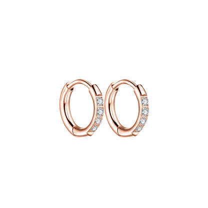 Golden All-Match Hoop Earrings With Micro-Set Titanium Steel Zircon