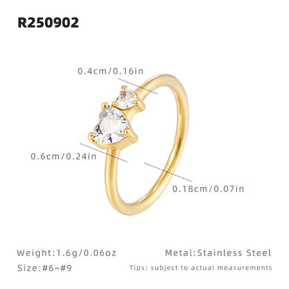 Affectionate Zircon Plain Ring In Fine Titanium Steel