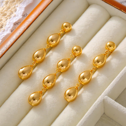 Light-luxury Fashion-forward Geometric Teardrop Tassel Earrings