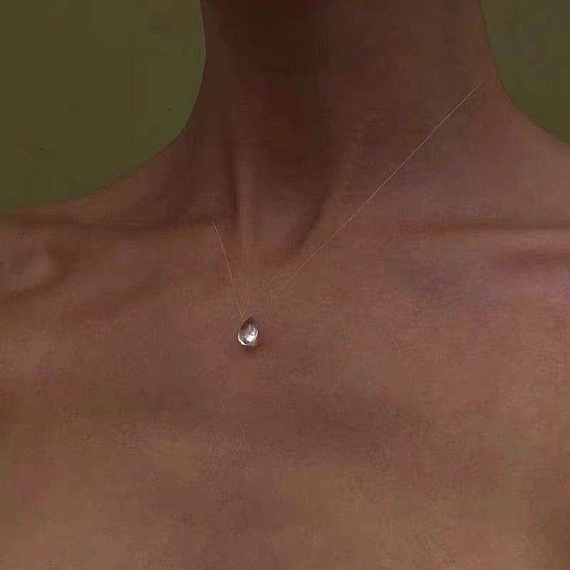 Frosted Dewdrop Jewelry  Unique Design Handmade Frosted Dewdrop Elegant Waterdrop Necklace  Earrings