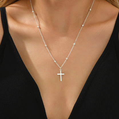 Simple Alloy Cross Pendant Necklace For Women
