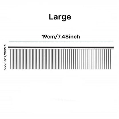 Stainless Steel Dematting Comb for Dogs - Effortless Detangling, Reduced Shedding, and Gentle on Skin - Durable, Easy to Clean, and Perfect for Long-Haired Breeds