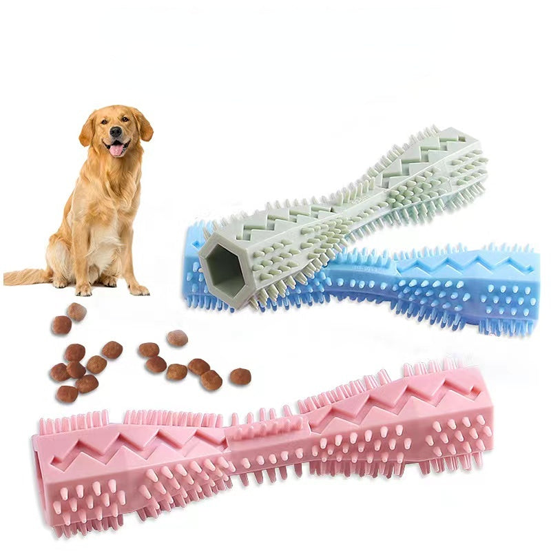 Dental-Health Chew Toy for Medium Dogs: Durable, Safe Rubber with Fun Cartoon Design – Interactive and Easy to Clean!