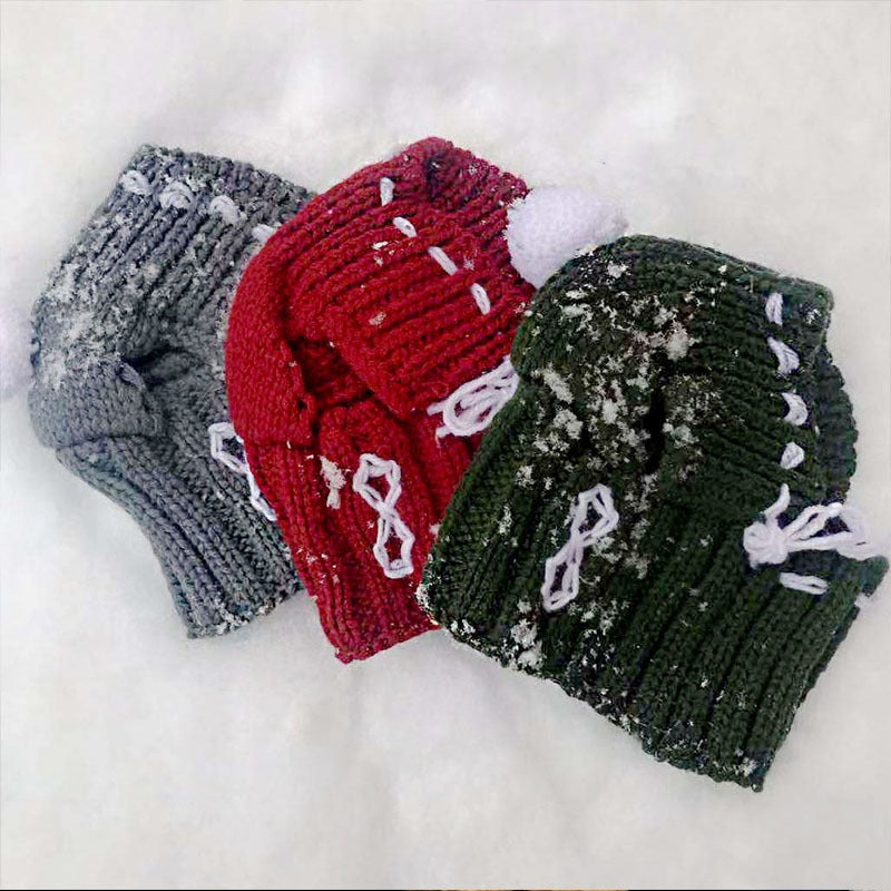 Christmas Pet Hats Winter Dog Cap Puppy Hat With Ball Headwear For Small Dogs Accessories for stocking stuffers