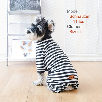 Cozy Striped Pajamas For Small Dogs And Cats - Soft Stretch Fabric For Ultimate Comfort