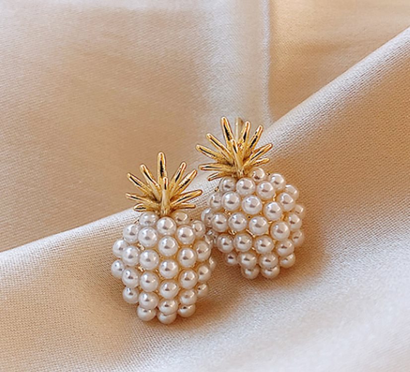 Pineapple Starfish Pearl Earrings.Free shipping