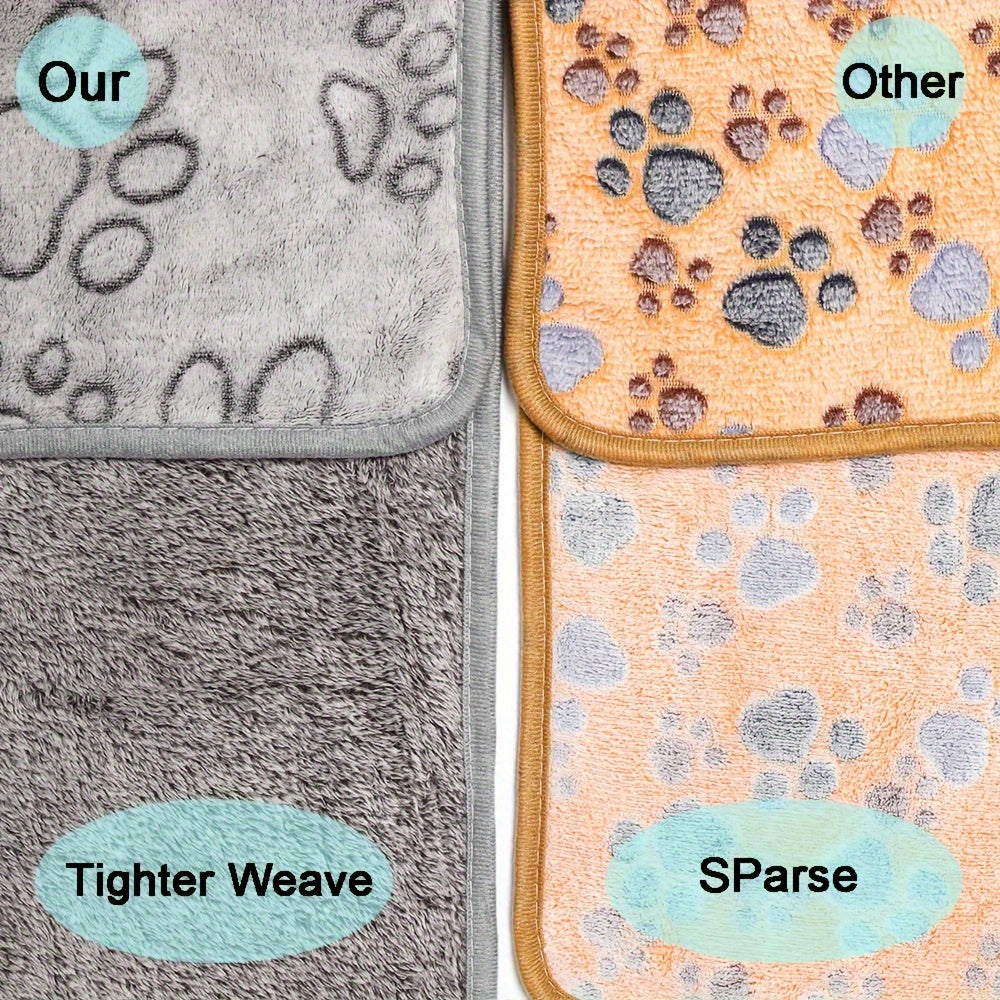 1pc Soft Pet Puppy Blanket, Cute Paw Printed Blanket For Dogs