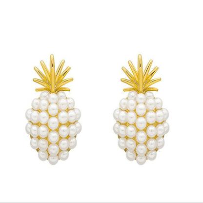 Pineapple Starfish Pearl Earrings.Free shipping