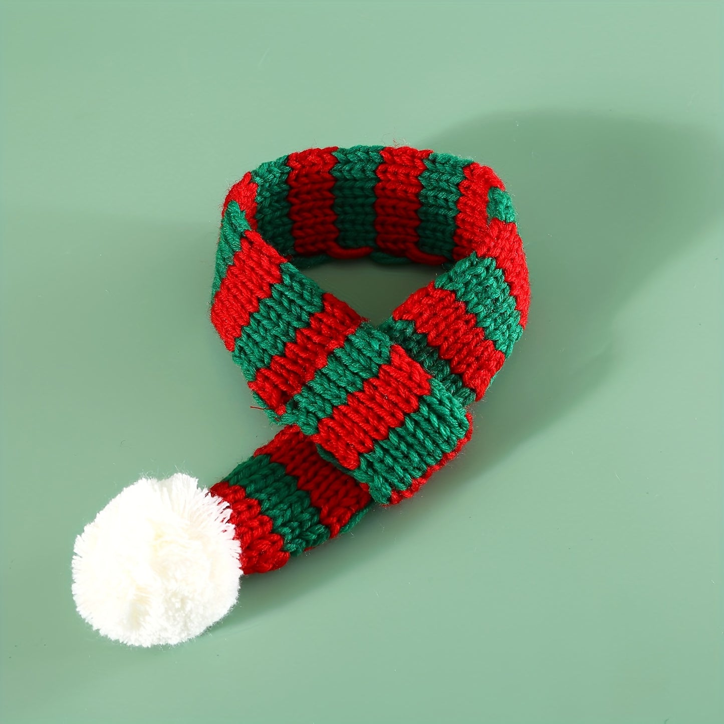 1pc Cozy Winter Knit Scarf Bib - Bandanas for Large Dogs - Striped Collar, Warm, Pet New Year and Christmas Accessories