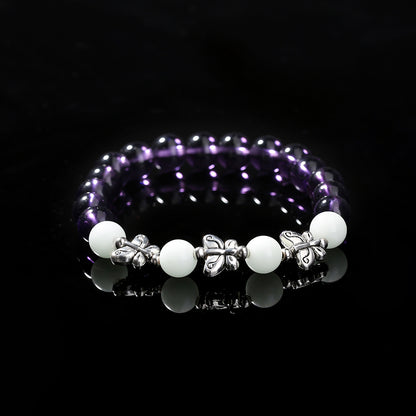 Purple Glass Beads Retro Butterfly Sky Blue Luminous Ball Bracelet Bracelet.Free Shipping.Delivery Time:2Weeks