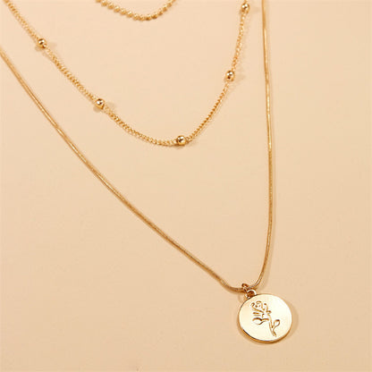 Women's Multi-layer Necklace Simple Rose Brand Versatile Jewelry