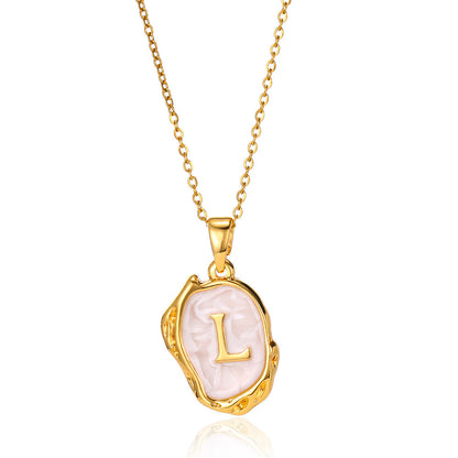 Minimalist 26 Letter Oil Dripping Three-dimensional Necklace