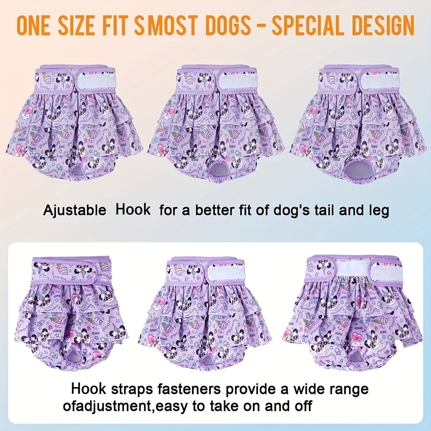 Reusable Washable Female Dog Diapers - High Absorbency and Leak-Proof for Puppies and Adult Dogs - Perfect for House Training and Incontinence