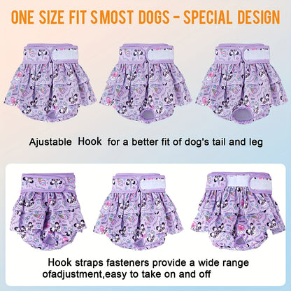 Reusable Washable Female Dog Diapers - High Absorbency and Leak-Proof for Puppies and Adult Dogs - Perfect for House Training and Incontinence