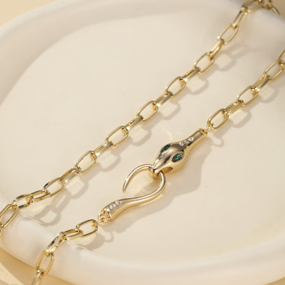 Advanced Temperament Metal Snake Series Diamond Necklace