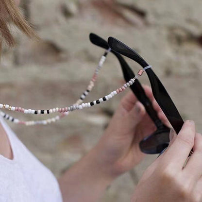 Women's Colorful Rice Beads Glasses Necklace Mask Chain Hanging Neck Anti-lost Lanyard Chain