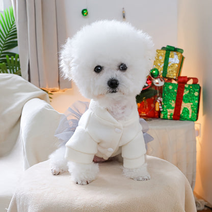 Adorable Snowman Thermal Pet Dress - Winter Christmas Holiday Puppy Costume Dresses for Small to Large Breeds - Soft, Warm, and Comfortable Outfit for Dogs