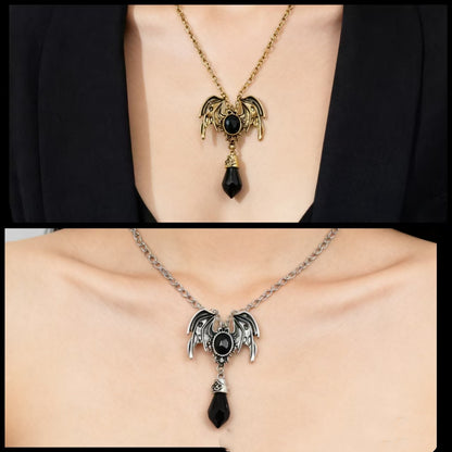 Flying Dragon Love Gold And Silver Pendant Necklace