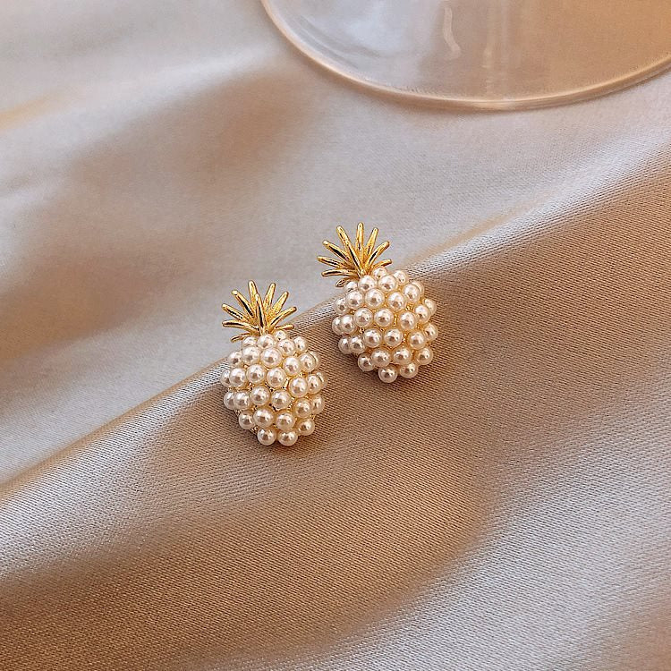 Pineapple Starfish Pearl Earrings.Free shipping
