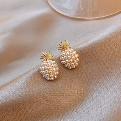 Pineapple Starfish Pearl Earrings.Free shipping
