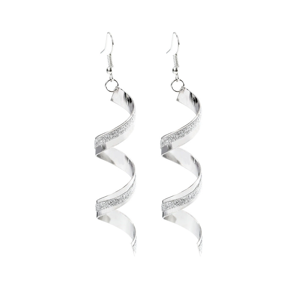 European And American-style Matte All-match Spiral Geometric Earrings AliExpress Bestseller Matte Earrings