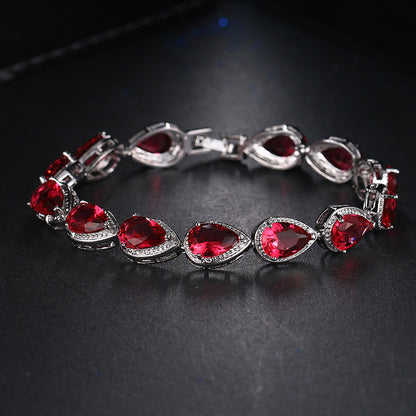 Womens Stylish Zircon Teardrop Bracelet