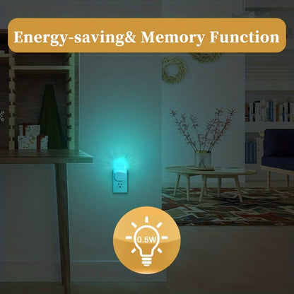 2pcs Night Lights Plug Into Wall, LED Night Light, 8-Color Changing RGB Night Light With Dusk To Dawn Sensor, RGB Mode Nightlight Christmas Gifts