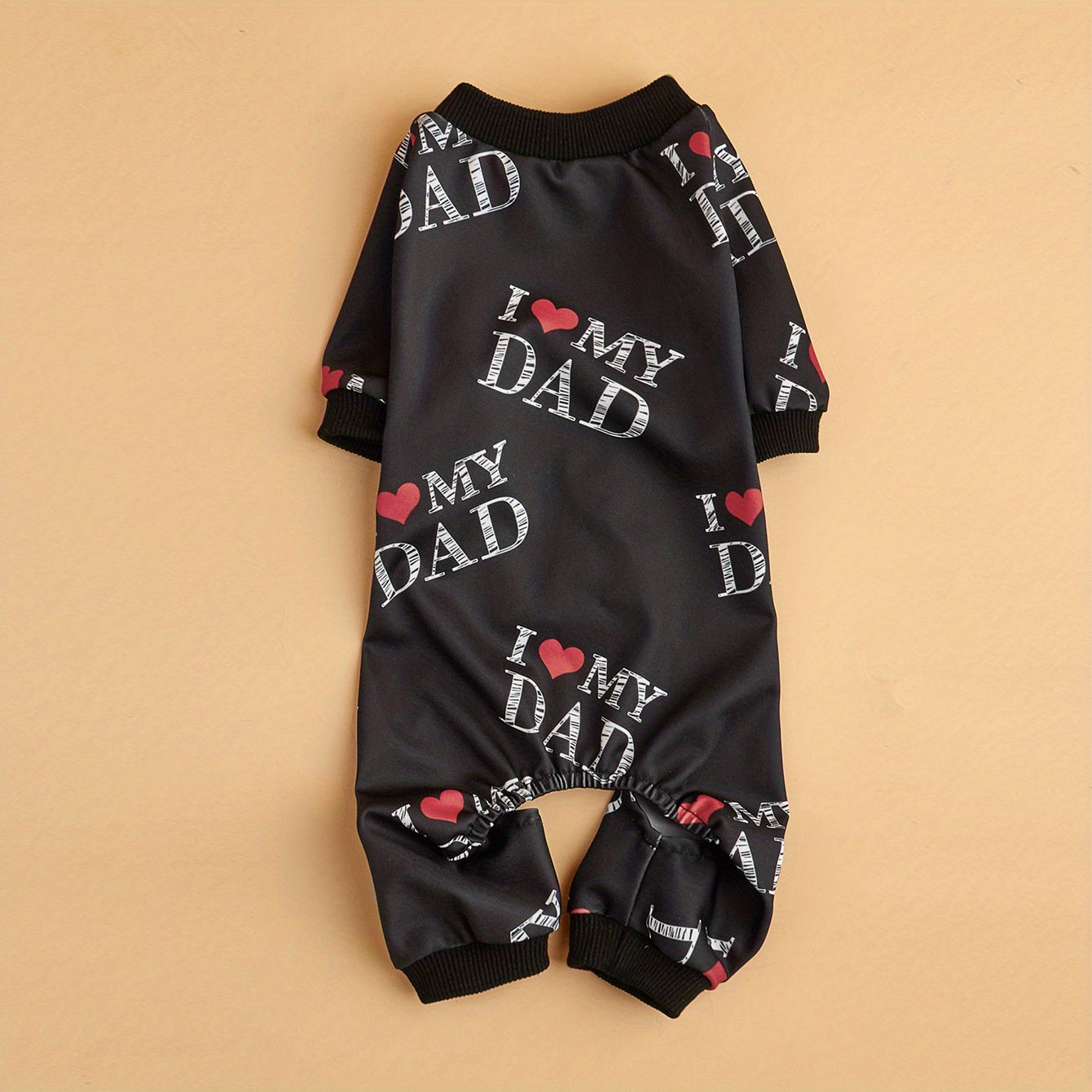 I Love My Mom" Print Pet Shirt for Dogs & Cats - Lightweight Summer Apparel, White with Black Lettering & Red Hearts, Soft Polyester Fabric, Perfect for Warm Weather