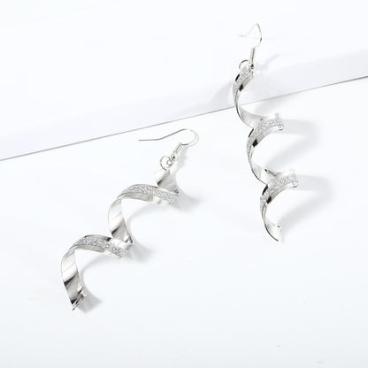 European And American-style Matte All-match Spiral Geometric Earrings AliExpress Bestseller Matte Earrings