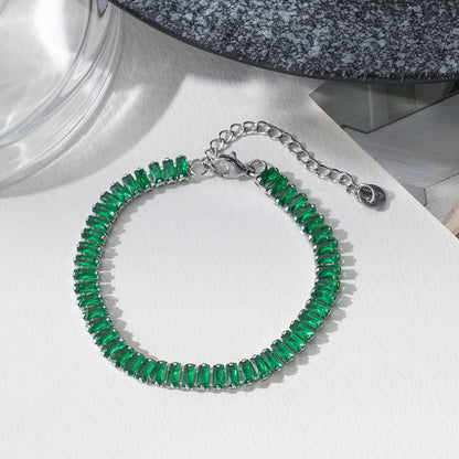 Golden Bracelet With Square-cut  Fully Paved Crystals