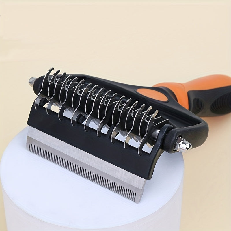2-in-1 Ultimate Pet Grooming Brush for Medium to Large Dogs - Deshedding, Dematting, and Tangle Removal Tool for Short to Long Hair