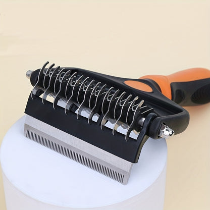 2-in-1 Ultimate Pet Grooming Brush for Medium to Large Dogs - Deshedding, Dematting, and Tangle Removal Tool for Short to Long Hair