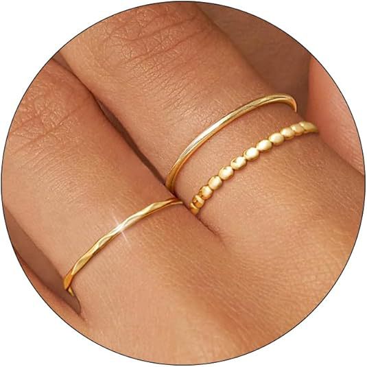 Plain Band Set Minimalist Slim Ring
