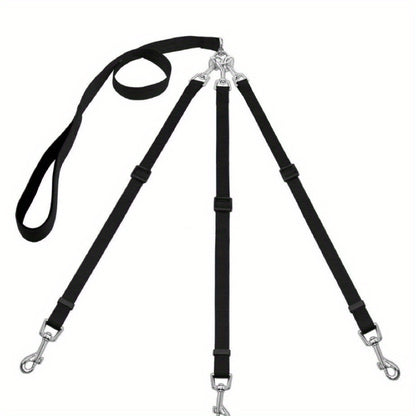 Heavy-Duty Dog Harness System with 3-Directional Control - 3-Way Dog Leash with Adjustable Car Seat Belt System - No-Pull 5-Foot Long Leash for Outdoor Walking, Hiking, Car Travel & Camping - Compatible with All Dog Sizes (Bl