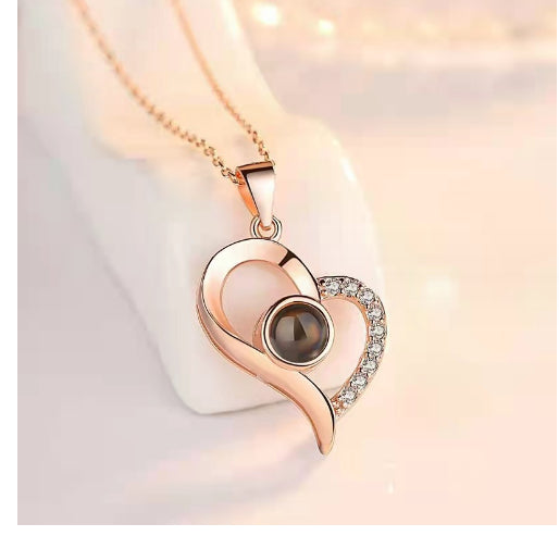 Eternal Love Rose Jewelry Gift Set – Preserved Roses & Crystal Pendant Necklace - Giftcare Necklace & pendants
