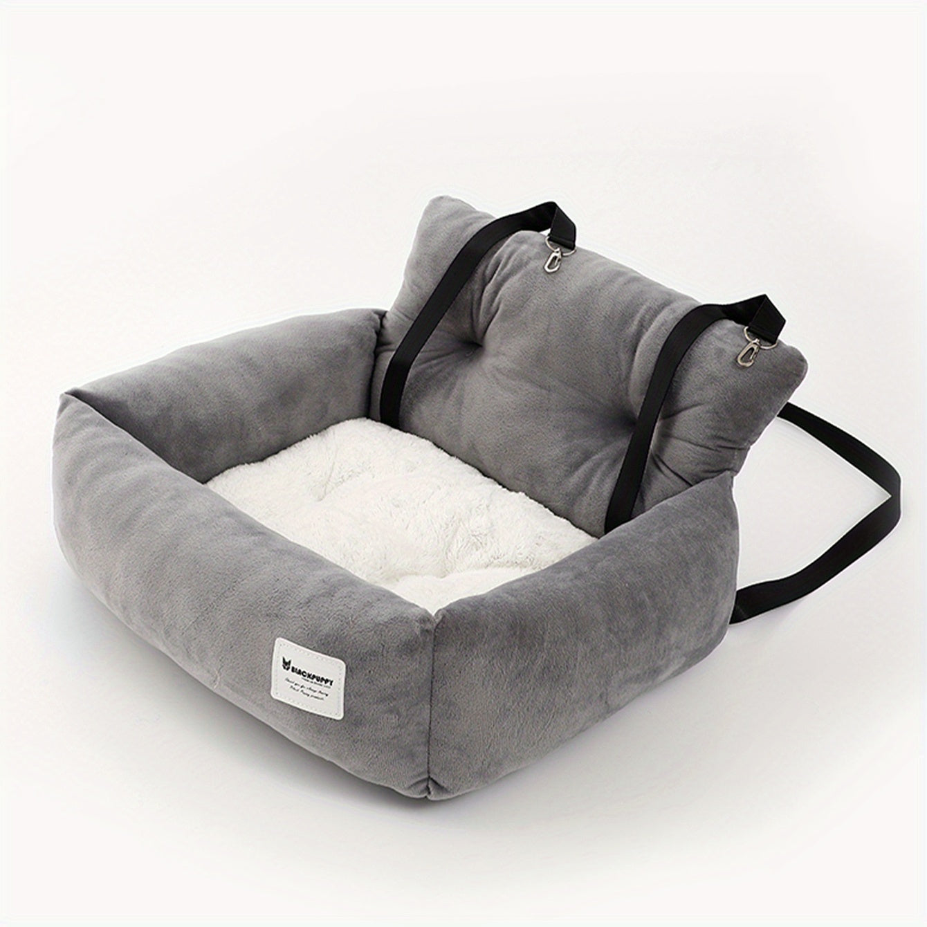 Car Seat for Cats and Small Dogs - Soft Gray Pet Carrier with Adjustable Straps, Ergonomic Design for Safe Travel, Secure Fit for Vehicles, Pet Carrier Seat, Vehicle Pet Rest, Comfortable Pet Seat, Secure Pet Rest