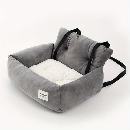 Car Seat for Cats and Small Dogs - Soft Gray Pet Carrier with Adjustable Straps, Ergonomic Design for Safe Travel, Secure Fit for Vehicles, Pet Carrier Seat, Vehicle Pet Rest, Comfortable Pet Seat, Secure Pet Rest