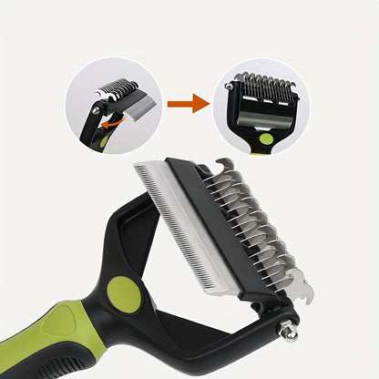 2-in-1 Ultimate Pet Grooming Brush for Medium to Large Dogs - Deshedding, Dematting, and Tangle Removal Tool for Short to Long Hair